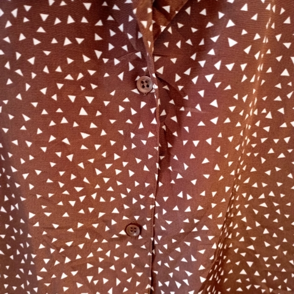 Brown Satin Oversized Plus Shirt - Picture 11 of 13